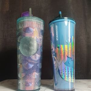 NEW Starbucks Iridescent Mermaid Tumblers set!